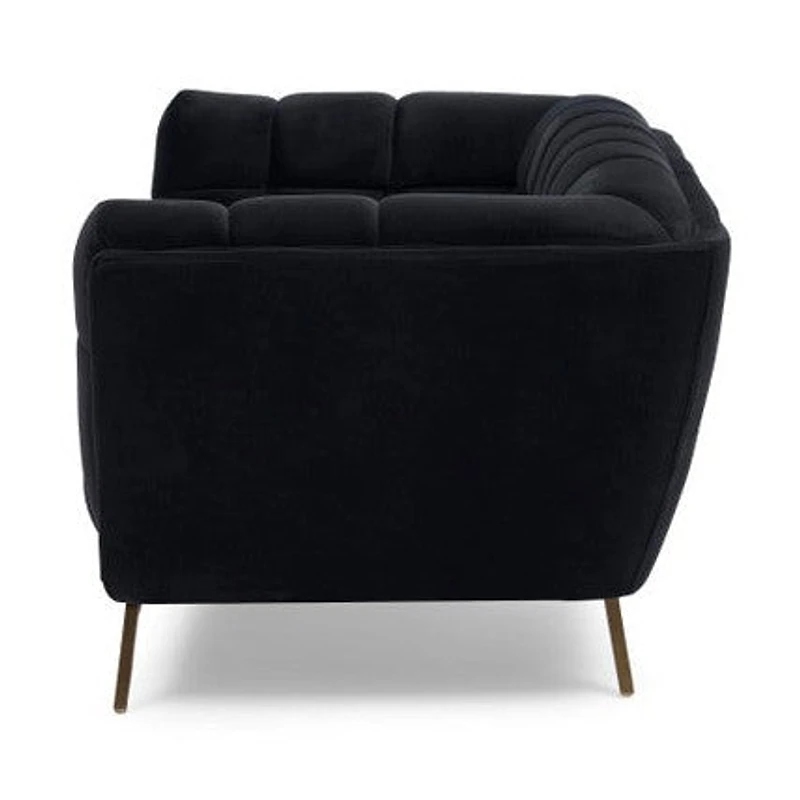Yaletown Mid Century Accent Loveseat - Velvet Black