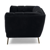 Yaletown Mid Century Accent Loveseat - Velvet Black