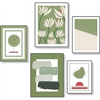 Bellisa II Set of 5 Alloy Matt - Black Frame Wall Art