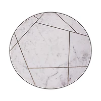 Katya Gold Round Marble Coffee Table Wire Metal Base