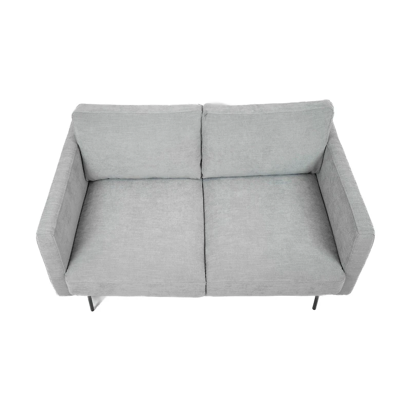 Abby Fabric Loveseat with Black Metal Legs
