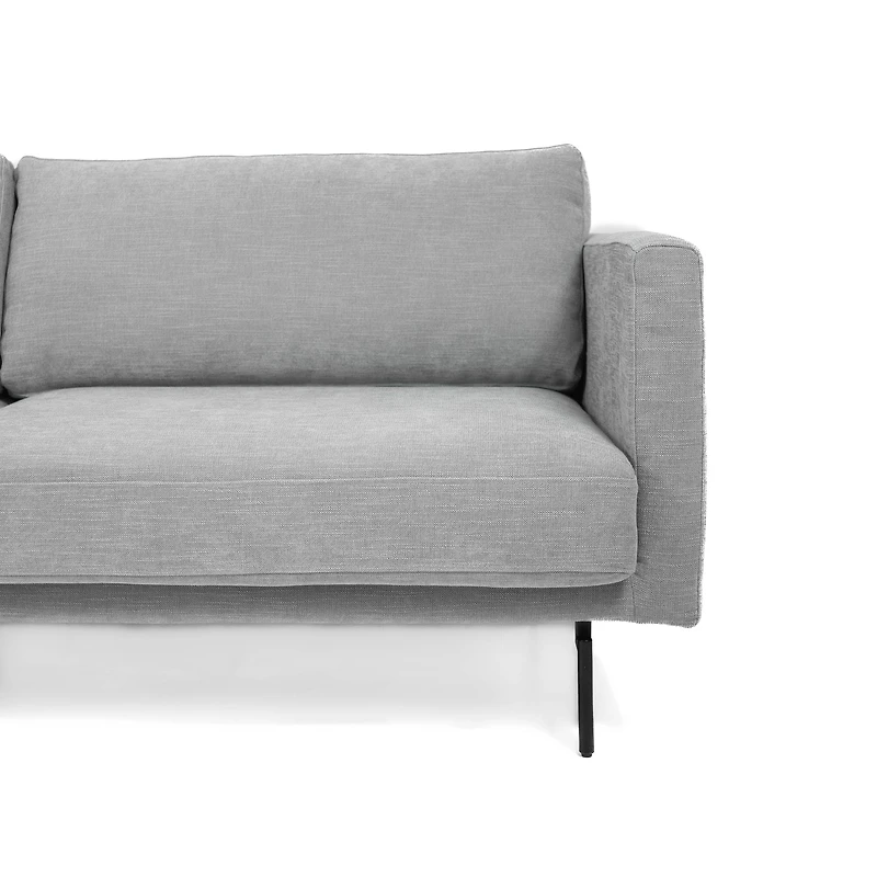 Abby Fabric Loveseat with Black Metal Legs