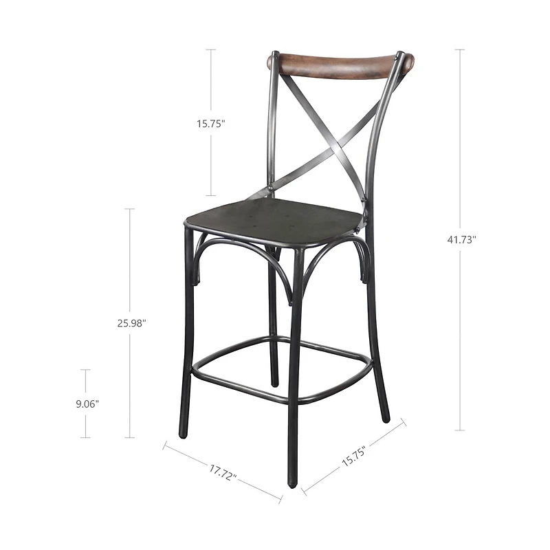 Metal Crossback Counter Stool