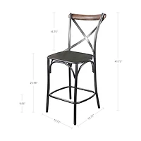 Metal Crossback Counter Stool