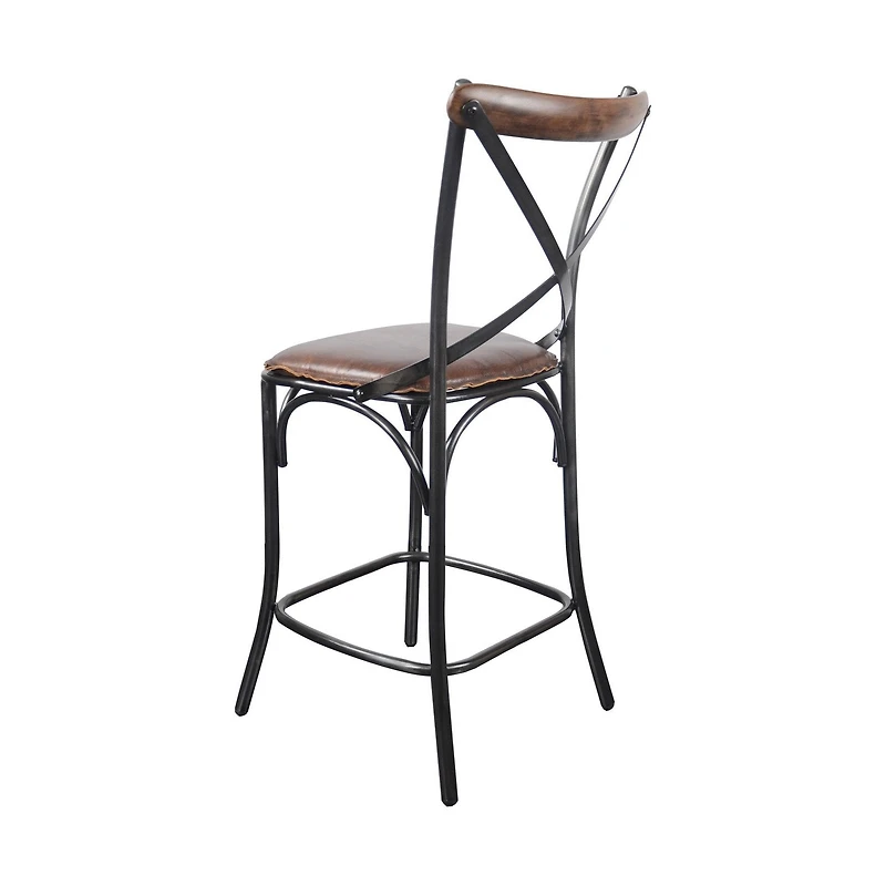Metal Crossback Counter Stool