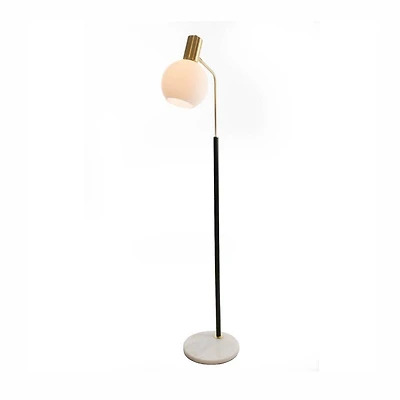 Pendula Floor Lamp Black & Antique Brass Finish