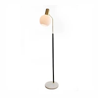 Pendula Floor Lamp Black & Antique Brass Finish