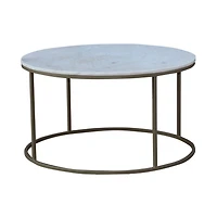 TANE Round Marble Coffee Table Brass Legs