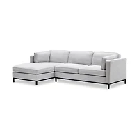 Fritzie Fabric Sectional Sofa Black Metal Legs Left Chaise - Grey