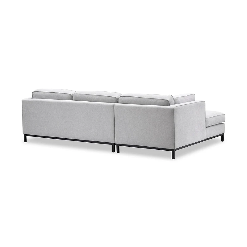 Fritzie Fabric Sectional Sofa Black Metal Legs Left Chaise - Grey