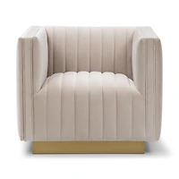 Elba Mid Century Chair - Velvet Buff Beige