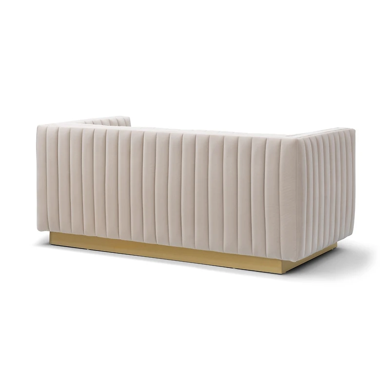 Elba Mid Century Loveseat - Velvet Buff Beige