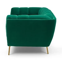 Yaletown Mid Century Tufted Velvet Sofa - Emerald #23