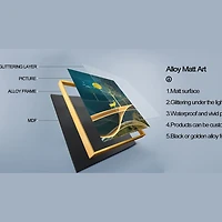 Noble Set of 3 Alloy Matt - Golden Frame Wall Art