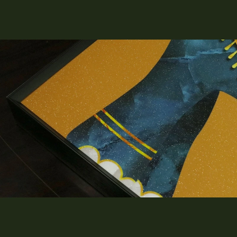 Palma Set of 3 Alloy Matt - Golden Frame Wall Art