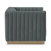 Elba Mid Century Chair - Velvet Grey