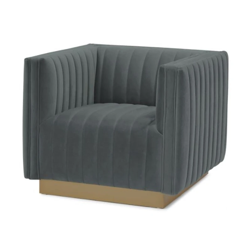 Elba Mid Century Chair - Velvet Grey