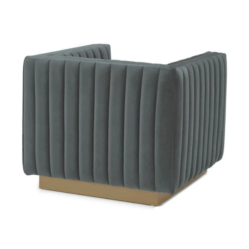 Elba Mid Century Chair - Velvet Grey