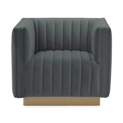 Elba Mid Century Chair - Velvet Grey