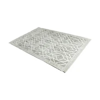 Madon Machine Woven Rug - Grey / Ivory