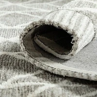 Madon Machine Woven Rug - Grey / Ivory