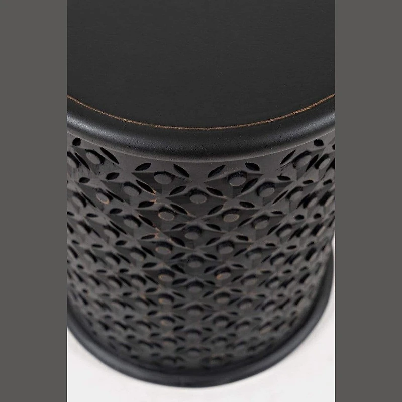 Global Archive Drum Table - Antique Black