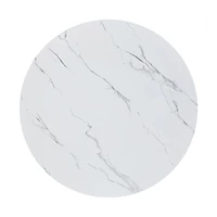 MORENO 43" WIDE FAUX MARBLE ROUND DINING TABLE - WHITE