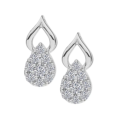 .25 Carat of Diamonds Earrings, 10kt White Gold.….....................NOW