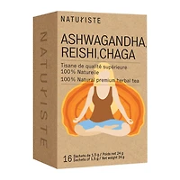 ASHWAGANDHA, REISHI, CHAGA HERBAL TEA