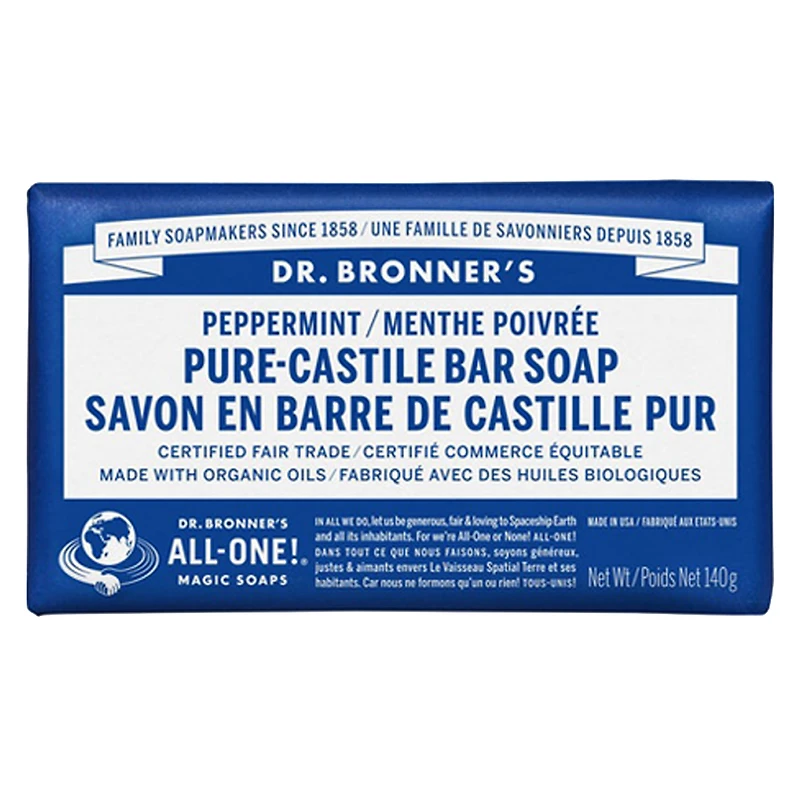 DR. BRONNER'S PURE-CASTILE BAR SOAP PEPPERMINT