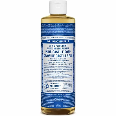 DR. BRONNER'S PURE-CASTILE LIQUID SOAP PEPPERMINT 473ML