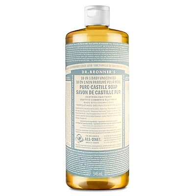 DR. BRONNER'S PURE-CASTILE LIQUID SOAP NON SCENTED BABY 946ML