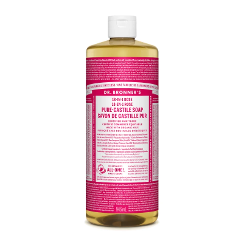 DR. BRONNER'S PURE-CASTILE LIQUID SOAP ROSE 946ML