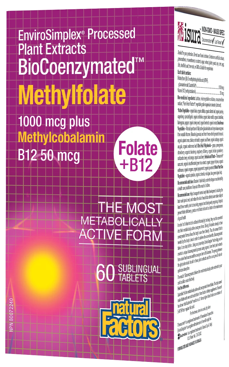 BioCoenzymated™ Methylfolate 1000 mcg Plus B12 50 mcg, BioCoenzymated