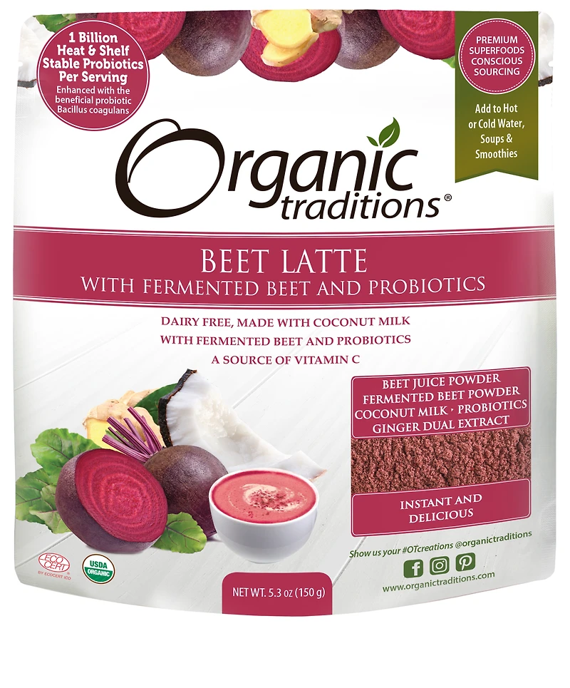 Organic Beet Latte with Fermented Beets & Probiotics