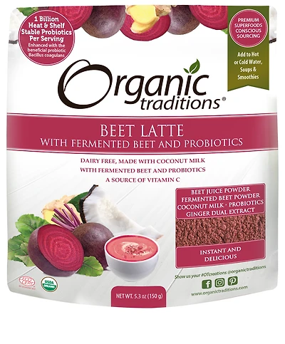 Organic Beet Latte with Fermented Beets & Probiotics