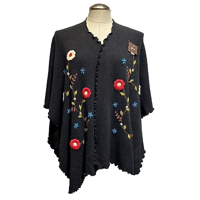 Embroidered Alpaca Poncho