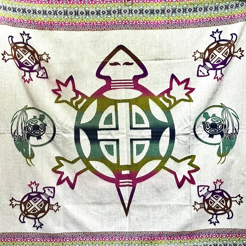 Alpaca Crafted Blanket-  Multicoloured Turtle