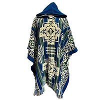 The Inca Poncho- Blue Green