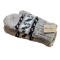 Llama Wool Grey Mittens