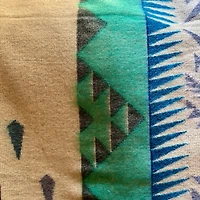 Alpaca Crafted Blanket- Geometric Turquoise