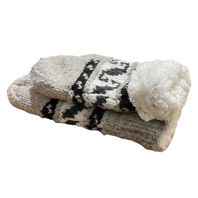 Llama Wool Grey Mittens
