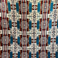Alpaca Crafted Blanket- Geometric Baby Blue