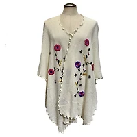 Embroidered Alpaca Poncho