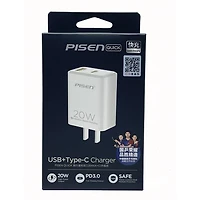 Pisen Type C + USB Charger 20 WATT Retail Pack