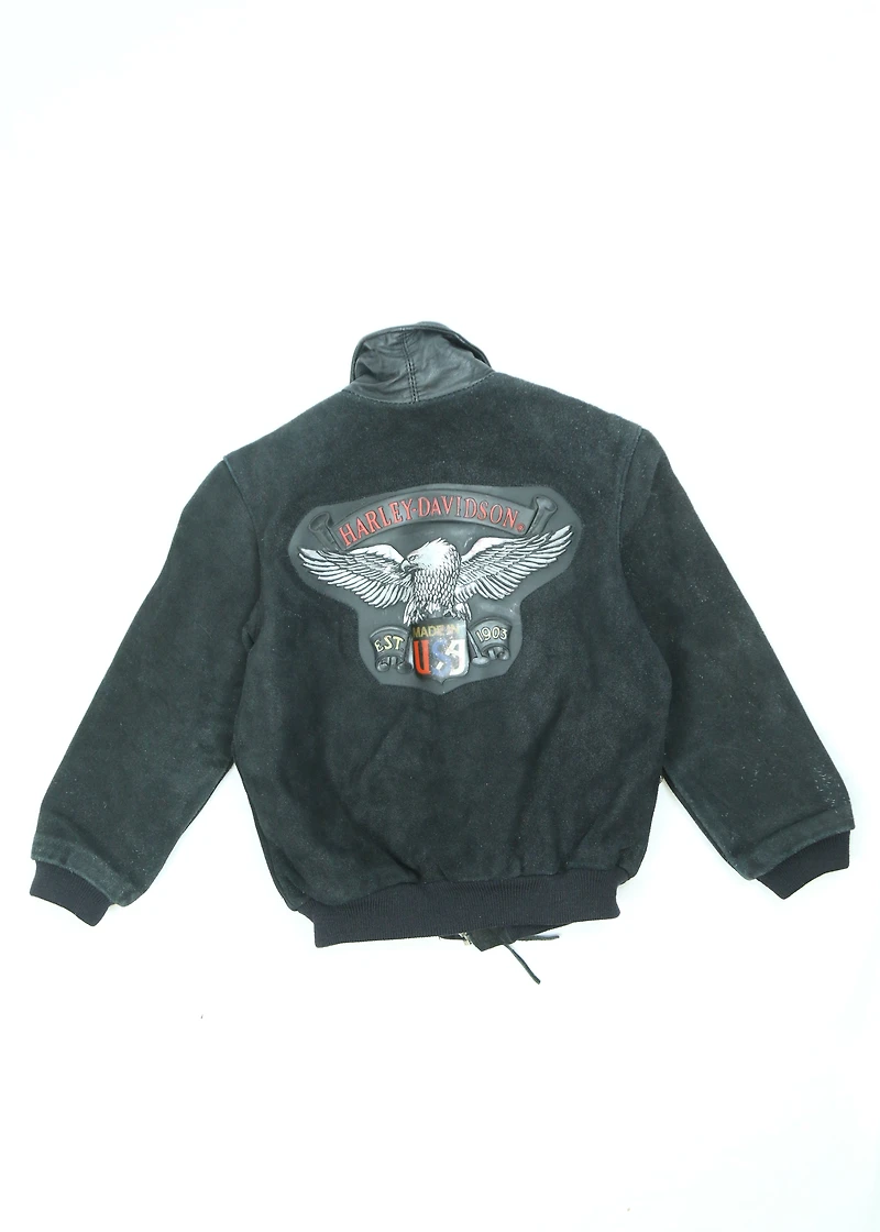 Kids Black Harley-Davidson Faux Leather Jacket Size 3T