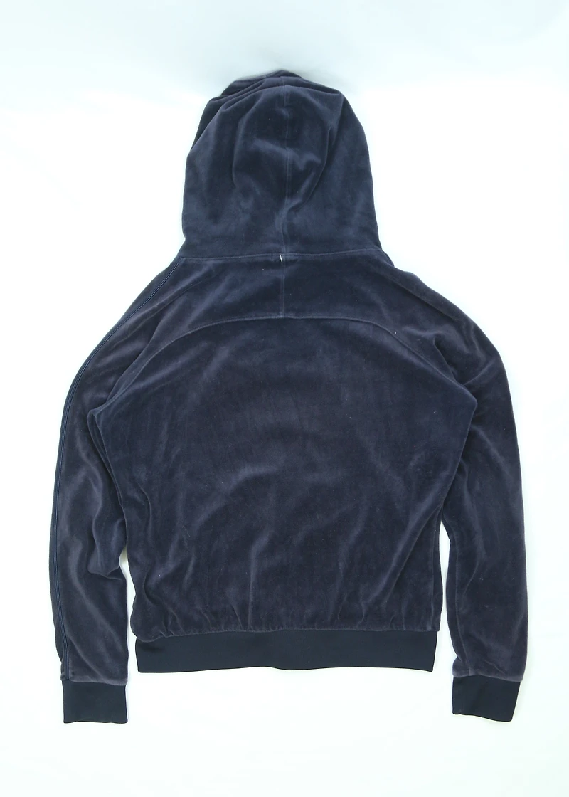 Women's Juicy Couture Y2K Navy Blue Velvet Hoodie Size Large