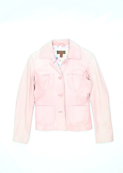 Women's Pink Danier Leather Jacket Size XXS