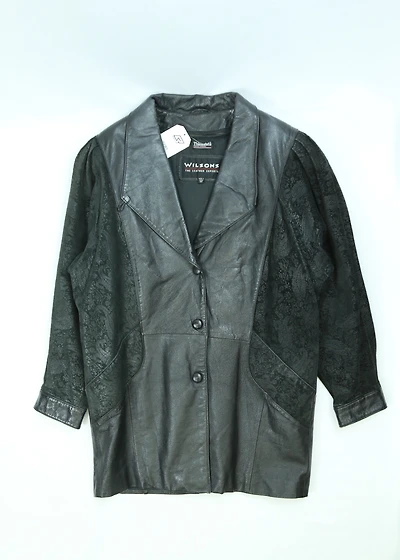 Women's Vintage Wilsons Black Leather Jacket Size XS