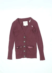 Women's Abercrombie & Fitch Maroon Button-up Cardigan Sweater Size Medium